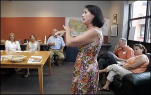 Lois Gibbs speaks at the Needmor Fund on a tour stop with the Center for Health, Environment and Justice.