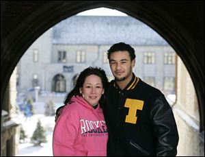 Eric Page often sees a familiar face on the University of Toledo campus. His mother, Amy Weemes, is also a student.