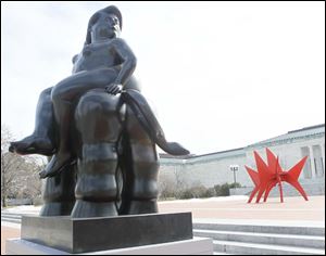 The large Botero 'Europa' sculpture sits outside the Toledo Museum of Art.