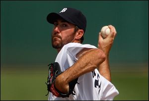 Detroit Tigers starting pitcher Justin Verlander had six strong innings in a spring training baseball game against the Boston Red Sox.