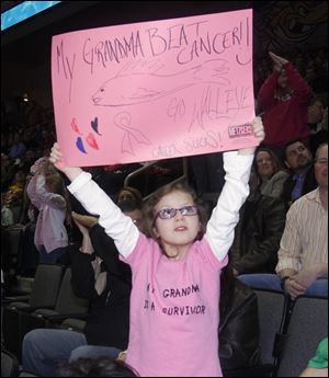 Toledoan Sierra Pilgrim, 8, touts her grandmother's success of surviving cancer.