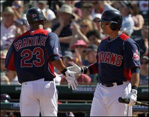 Shin Soo Choo, right, is batting .311 after recording three hits in Wednesday's game against Kansas City.