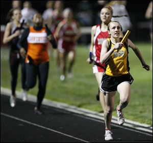 Alison Work, shown here in a May 2010 race, recently took fifth place in the 800-meter at the indoor state track and field championships at the University of Akron. 