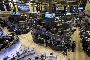 The trading floor of the New York Stock Exchange. 