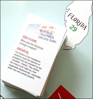 As she watched the 2008 presidential election unfold, Dorothy Schabeck wanted the answer to the question on the card, and that answer led her to devise the game. Professor David Davis of the University of Toledo has a copy and is thinking of revising the rules for college students.