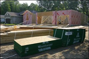 A home is under construction in the Shadow Woods subdivision of Springfield Township.