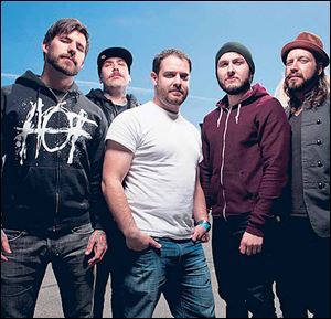 Bury Your Dead members, from left, Aaron Patrick, Slim B, Mat Brusso, Chris Towning, and Dustin Schoenhofer.