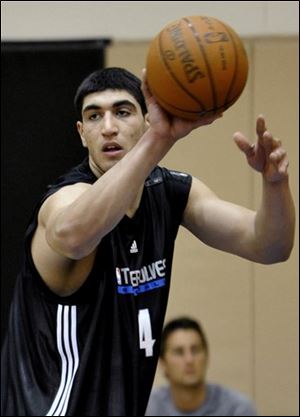 Enes Kanter, a 6-foot-11 center from Turkey, works out with the Minnesota Timberwolves. Kanter could be one of the top picks in the NBA draft.