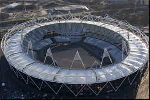 Organizers say construction for the 2012 Olympics, including the Olympic Stadium, is largely finished.