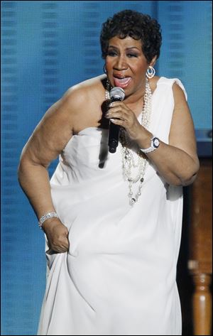 Aretha Franklin performs during a taping of 