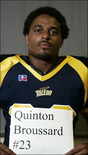 Former University of Toledo running back Quinton Broussard was charged with five other UT athletes in a point-shaving scheme.