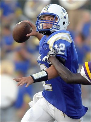 Findlay QB Paul Cosiano throws against Reynoldsburg Sept. 2, 2011.