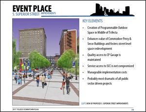 This drawing shows the changes to South Superior Street for a proposed Event Place as part of the 