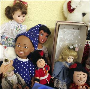 A variety of dolls available at the Givng Store. Members of Glenwood Lutheran Church have started a free store called the Giving Store, collecting clothes and household items that they give away once a month to anyone who comes to the church and asks -- there is no criterion of need or residence