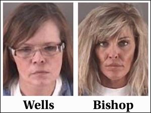 Brenda Wells and Jamie Lynn Bishop were arrested in a prostitution sting Wednesday night.