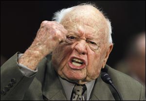 Actor Mickey Rooney testifies on Capitol Hill before a Senate special committee. He testified last year that he was a target of elder abuse by a stepson and others. 'I felt trapped, scared, used, and frustrated,' he said. 