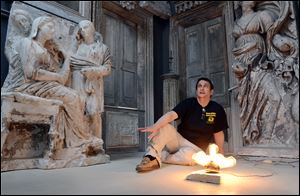 Bronson Pinchot discusses the Greek architecture plaster casts that adorn one of his living rooms on his show that talks about restoring historic Pennsylvania homes on the DIY Network.