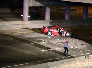 The southbound lanes of I-75 are closed near Bancroft Street after a wrong-way crash that occurred about 3 a.m. Monday morning.