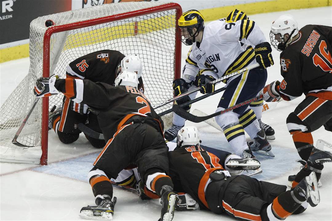 UM-BGSU-hockey-Luke-Moffatt-Marcus-Perrier-Ryan-Peltoma-Camden-Wojtala-Chad-Sumsion