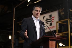 Mitt Romney speaks Monday at Consol Energy Research and Development Facility in South Park Township, Pa., on a campaign stop ahead of the state's primary.