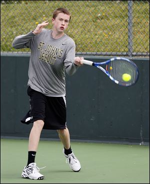 Kevin Brown, a freshman, has a 16-2 record at the No. 2 singles spot for St. John's. The Titans took first place at the St. Edward Invitational in Cleveland, which draws some of the state's best teams.