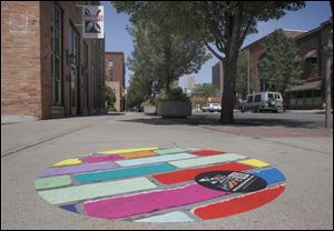 A dot in front of Grumpy's restaurant in the Warehouse District.