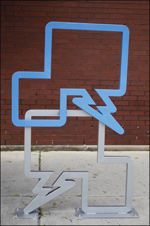 This artist-designed bike rack is on 17th Street at the corner of Adams Street.