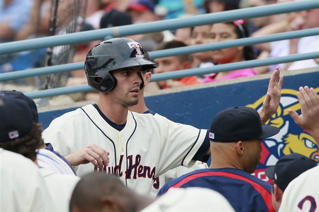 Toledo-Mud-Hens-player-Justin-Henry-high-fives