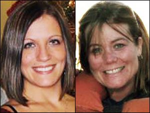 Amy Merrill, right, 34, and her younger sister, Lisa Gritzmaker, right, 24, were fatally shot at Ms. Merrill's home shortly after 11:40 p.m. Friday.