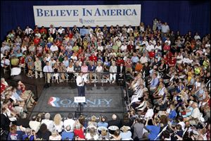 In addition to the speech, former Gov. Mitt Romney answered questions for about 45 minutes during the town-hall meeting.