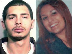 Jose Moya Jr., 23, left, turned himself in to Perrysburg police Tuesday, after being sought in connection with the fatal shooting of Leandra Frankum, right.