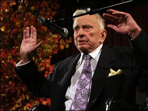 Gore Vidal speaks at the National Book Awards in New York. Vidal died Tuesday, July 31, 2012, at his home in Los Angeles. He was 86.