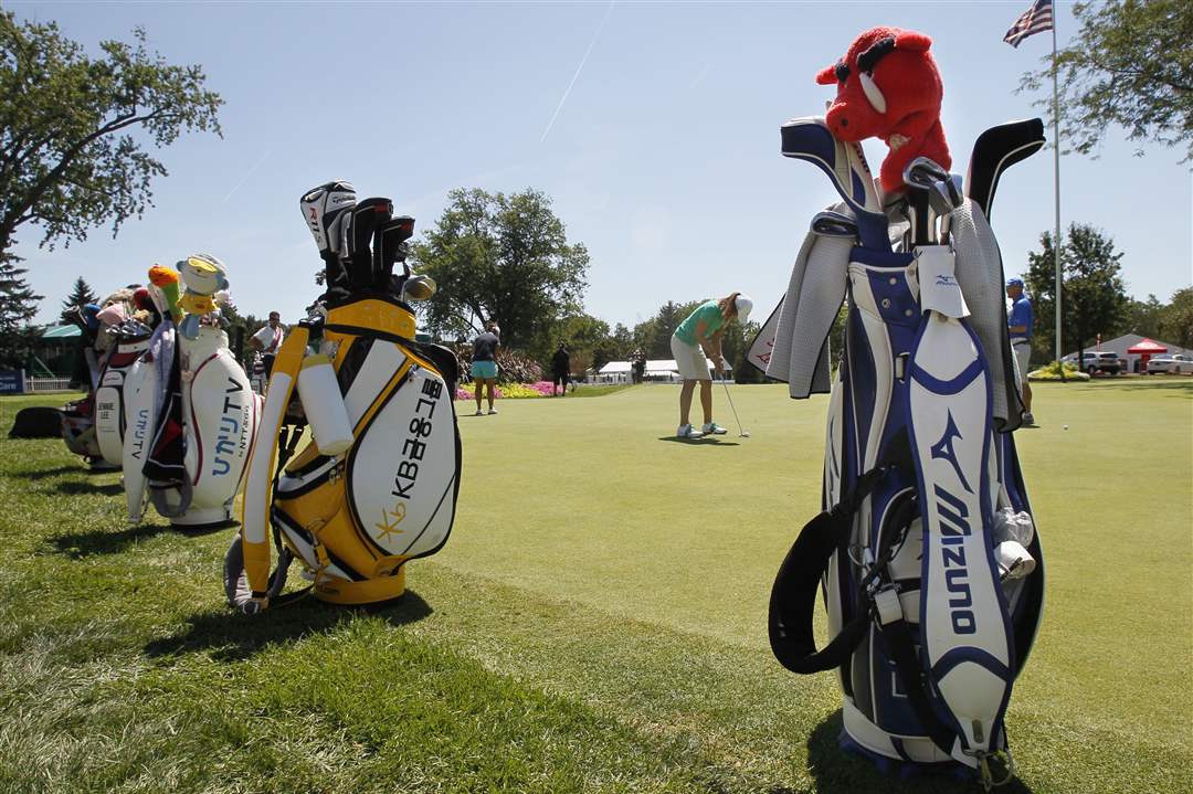 A-colorful-array-of-golf-bags-and-golf-club