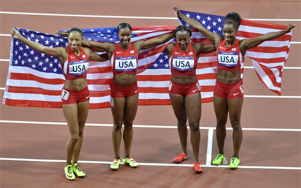 U.S. breaks 27-year-old world record in women's 4x100-meter relay for ...