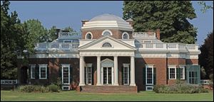 Monticello Foundation shows the home of Thomas Jefferson in Charlottesville, Va.  Several new projects launching this winter will shed light on the slaves who lived and worked at Monticello.