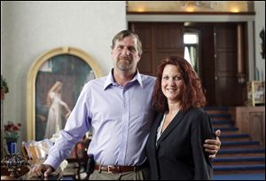 Walter Zimbeck, 45, is joined by Amber VanGunten, one of his defense attorneys, at her law office in Delta, Ohio. He learned Monday that Fulton County Prosecutor Scott Haselman filed a motion to dismiss all charges against him, and visiting Judge Sumner Walters granted the motion.