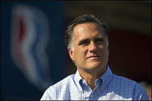 Mitt Romney, the presumptive Republican presidential nominee, appears in the Columbus suburb of Powell before about 5,000 people in a park in the largely Republican area of central Ohio.