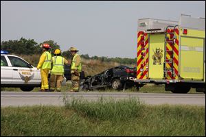 A Findlay woman was injured in a single-vehicle crash near North Baltimore Sunday afternoon. Jasmine Soto, 20, was taken to Blanchard Valley Regional Health Center for treatment after the crash on northbound I-75.