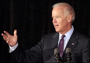 'We are resolved to bring to justice their killers. There is no place in the civilized world for senseless murder like occurred last night,' Vice President Joe Biden told the crowd at Wright State University.