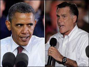 President Barack Obama, left, and GOP candidate Mitt Romney.