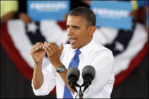 President Barack Obama gestures during a rally in Virginia Beach, Va. on Thursday.