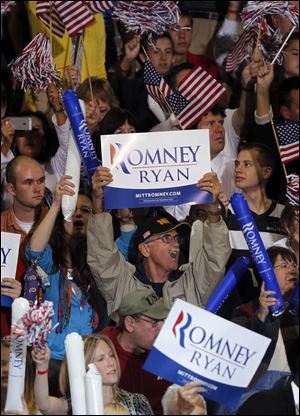 Romney supporters showed their approval of their candidate Wednesday.