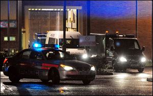 A cavalcade of police vehicles reported to be carrying Abu Hamza leaves Long Lartin Prison in Worcestershire, central England on Friday.