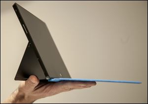 A profile view of the new Microsoft Surface, a tablet computer to compete with Apple's iPad, is shown at Hollywood's Milk Studios in Los Angeles.