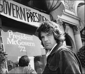 Actor Warren Beatty stands outside the headquarters for Democratic presidential candidate, U.S. Sen. George McGovern in this 1972 photo in Beverly Hills, Calif.