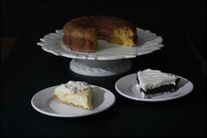 Rum Cake, Chocolate Pie and Lemon pie.