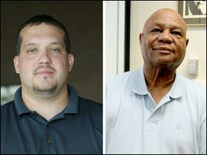 Construction unions are supporting Shaun Enright, left, to succeed Phil Copeland on Toledo City Council.