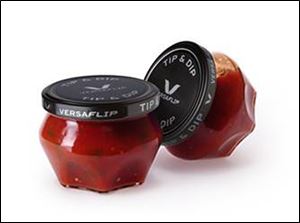 Owens-Illinois is testing its new VersaFlip jar, which is making its world debut in Walt Churchill's Markets. It holds Churchill's special recipe Salsa Rustica, a Tuscan-style dipping sauce.