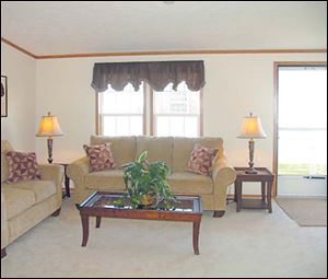 The inviting living room is an ideal place to entertain visitors.