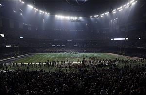 Half the lights went out in the Superdome during a 34-minute power outage in the second half of the Super Bowl on Sunday.